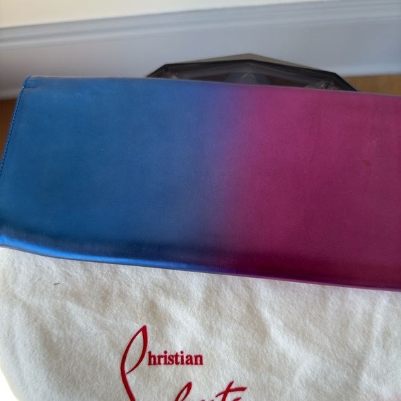 Christian Louboutin Pigalle Patent Degrade Clutch Bag, Blue/Fuchsia - Picture 4 of 9